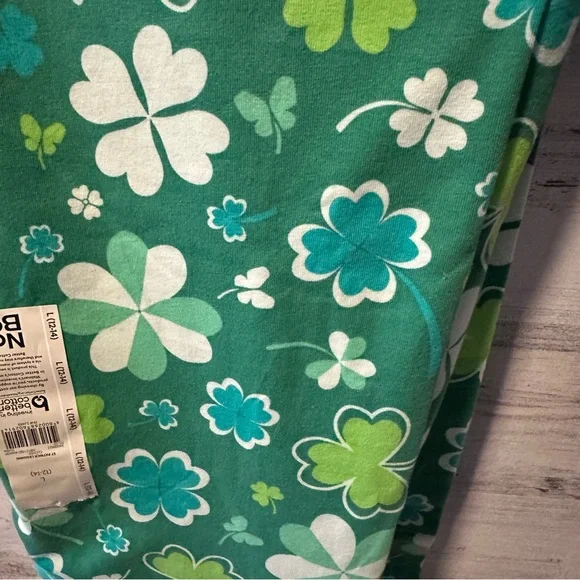 Shamrock Clover Print Leggings Size L NEW - Picture 2 of 5